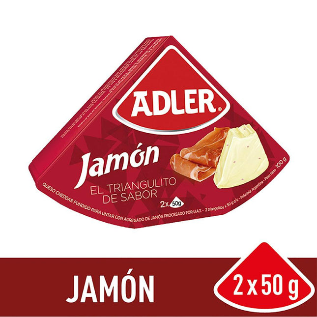 Adler Ham Flavored Cheese Triangulito, 100 g / 3.52 oz