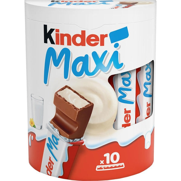 Barritas Kinder Maxi chocolate, 21 g / 0,74 oz (Caja de 10 unidades)