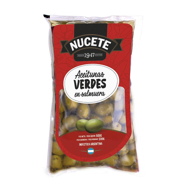 Aceitunas Verdes en salmuera Nucete, 800 g / 28,21 oz
