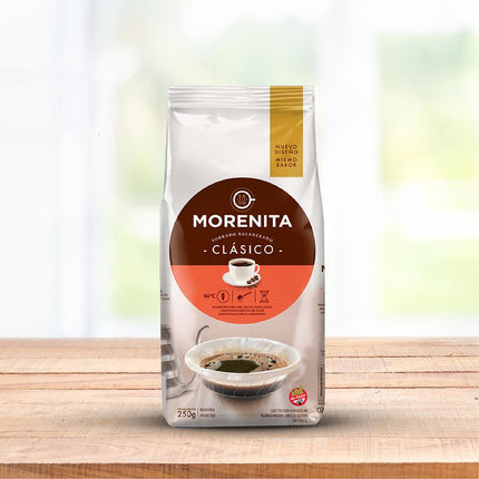 Café molido Torrado balanceado Clásico Sin TACC La Morenita, 250 g / 8,81 oz