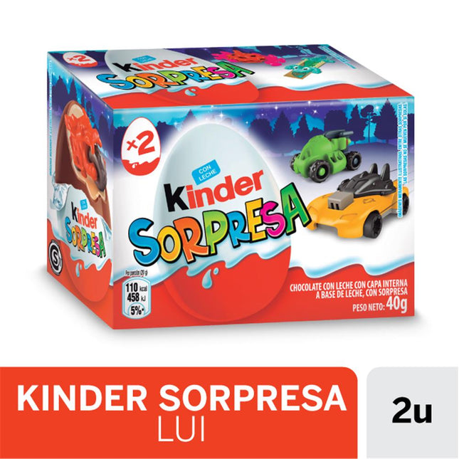Huevo de Chocolate Kinder Sorpresa, 20 g / 0,70 oz (Caja de 2 unidades)