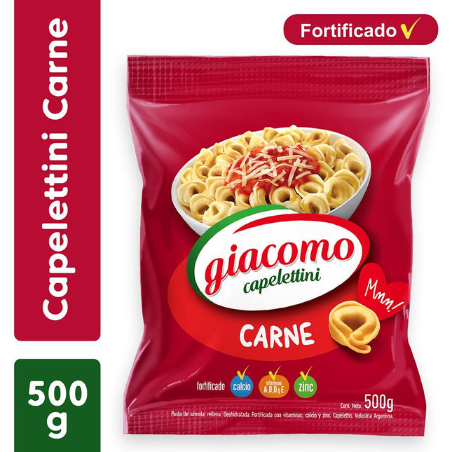 Fideos Giacomo Capelettini sabor Carne, 500 g / 17.63 oz
