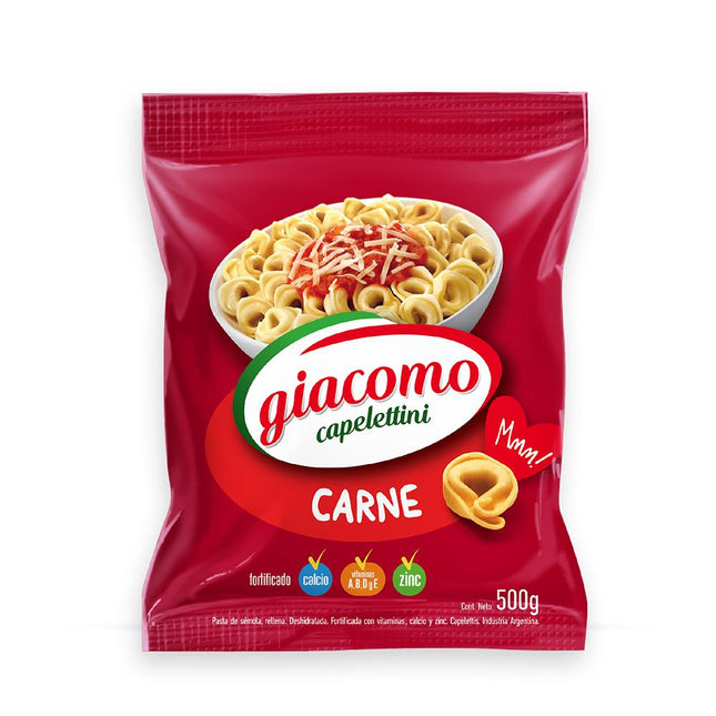 Fideos Giacomo Capelettini sabor Carne, 500 g / 17.63 oz