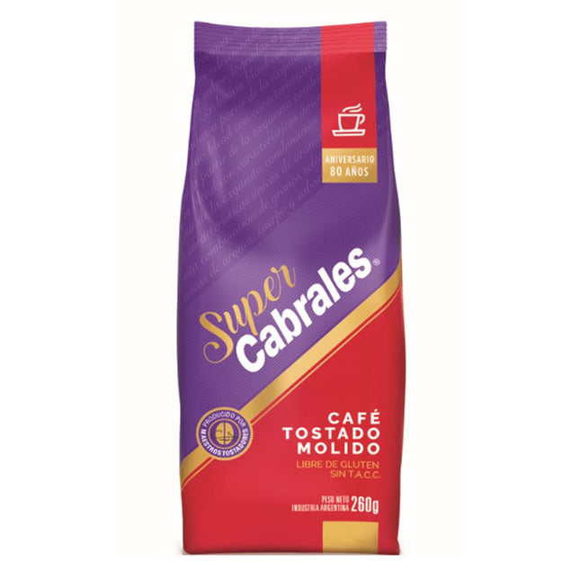 Cafe molido tostado Sin TACC Super Cabrales, 260 g / 9,17 oz