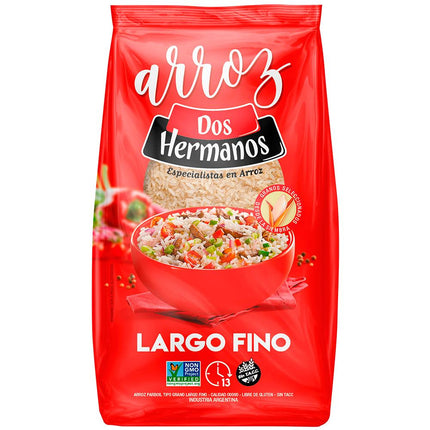 Dos Hermanos "Long Fine" Rice Without TACC, 1 kg / 35.27 oz (Red Package)