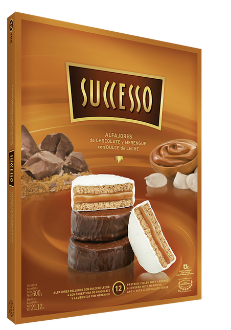 Alfajores mixtos Successo, 600 g / 21,16 oz (Caja de 12 unidades)
