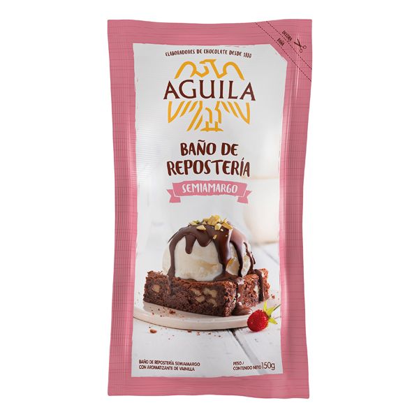 Baño de Repostería sabor Chocolate Semiamargo Aguila, 150 g / 5,29 oz (Pouch)