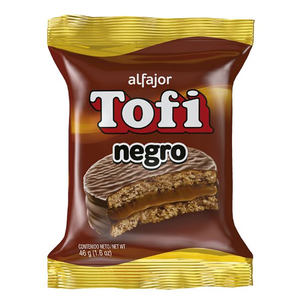 Alfajor de Chocolate Negro Simple Tofi, 46 g / 1,62 oz (Paquete de 6)