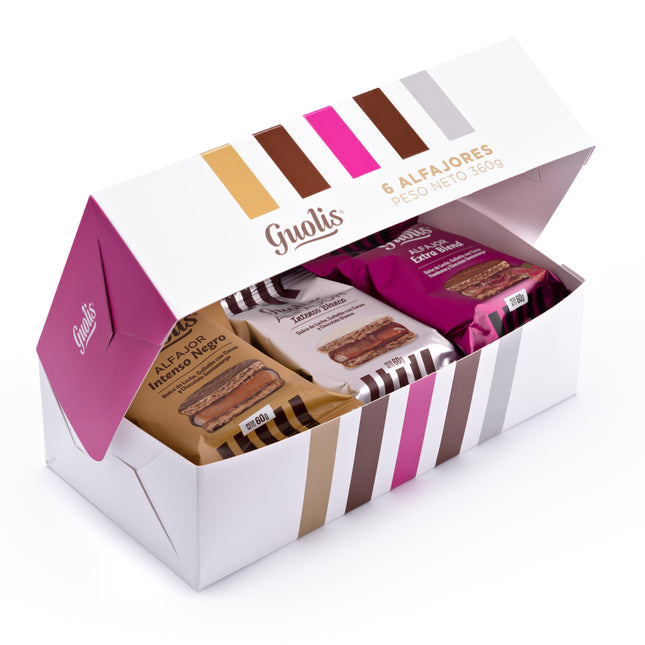 Alfajores Guolis Mixtos, 60 g / 2,11 oz (Seis unidades)