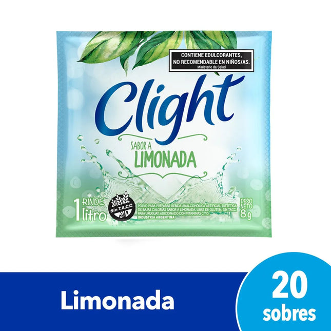 Jugo Clight sabor Limonada, 8 g / 0,28 oz (Caja de 20 sobres)