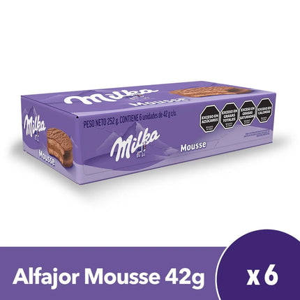 Alfajor Milka Mousse 42 gramos (Paquete de 6 unidades)