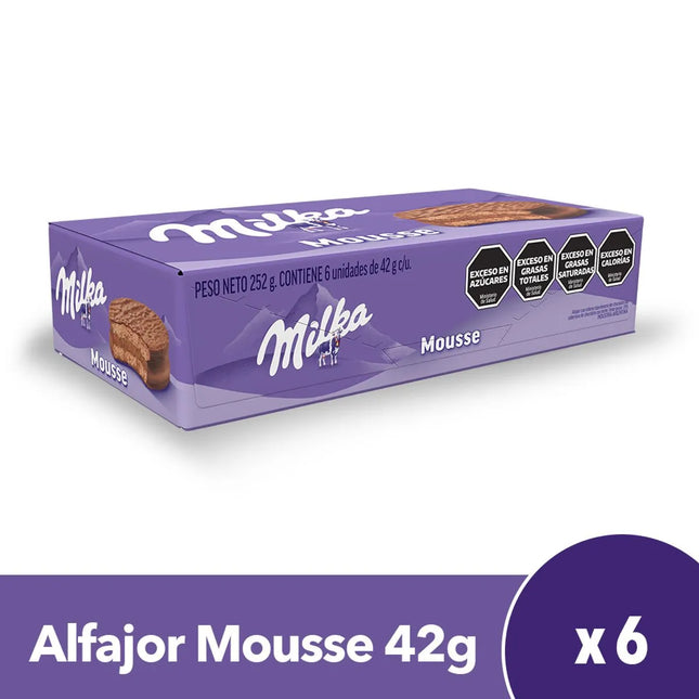 Alfajor Milka Mousse 42 gramos (Paquete de 6 unidades)
