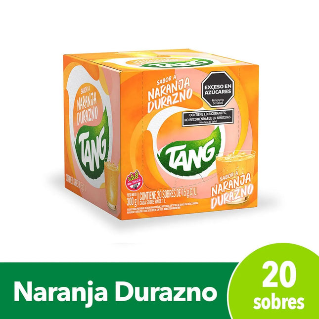 Tang Orange and Peach Flavored Juice, 18 g / 1.76 oz (Box of 20 sachets)