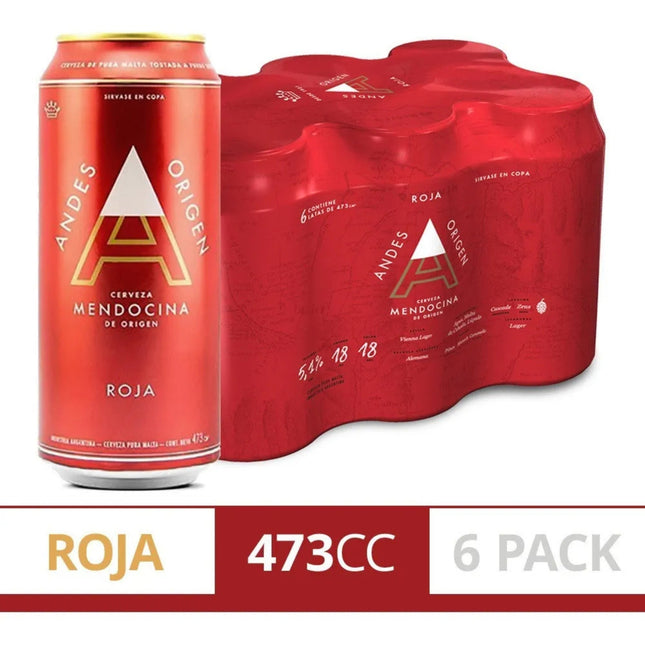 Cerveza Andes Origen Roja, 473 mL (Paquete de 6)