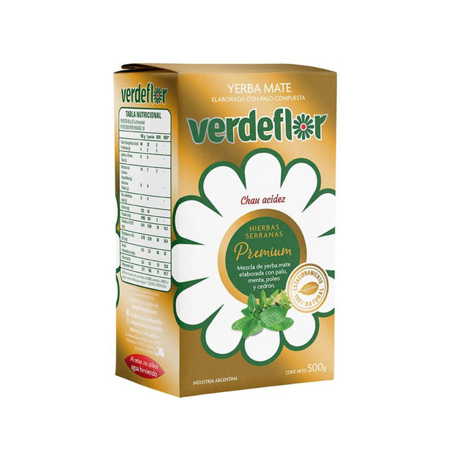 Yerba Mate Verdeflor Hierbas Serranas Premium Sin TACC 500 g / 17,63 oz – Yerba Argentina Herbal Apta Celíacos
