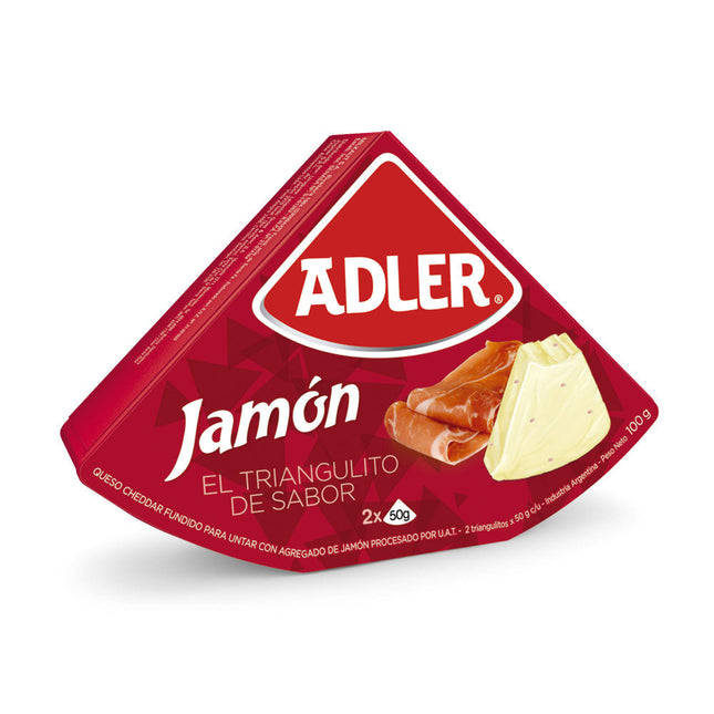 Adler Ham Flavored Cheese Triangulito, 100 g / 3.52 oz