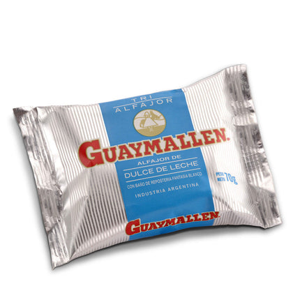 Alfajor Guaymallen Triple de chocolate Blanco, 70 g / 2,46 oz (Paquete 6 unidades)