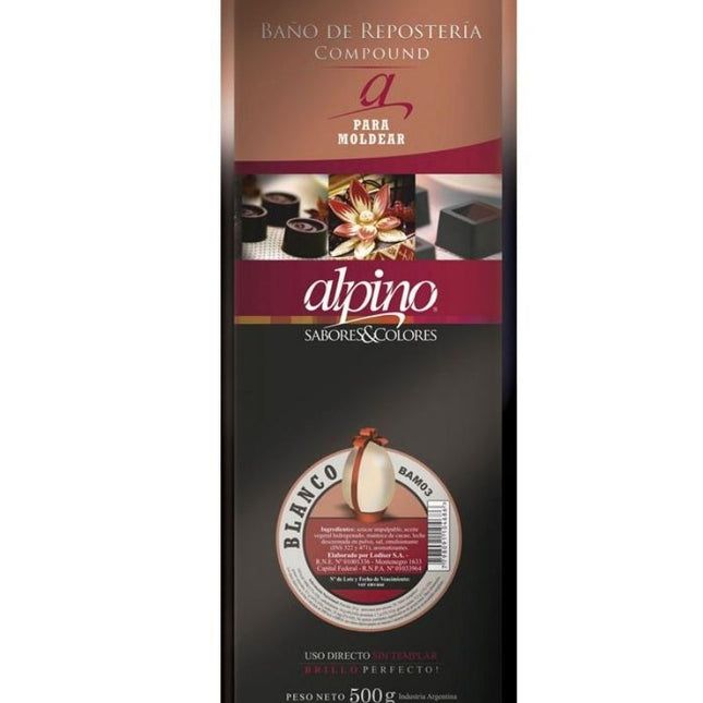 Chocolate Blanco para moldear Alpino, 500 g / 17,63 oz