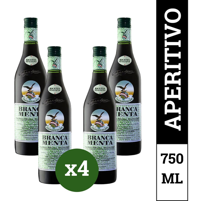 Combo de 4 Fernet Argentino Branca Menta, 750 mL