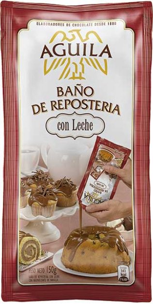 Baño de Repostería sabor Chocolate con Leche Aguila, 150 g / 5,29 oz (Pouch)