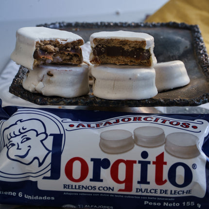 Alfajor Jorgito Mini Blancos con Dulce de Leche, 155 g / 5,46 oz