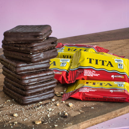 Oblea Tita de chocolate con relleno de crema de limón, 18 g / 0,63 oz (Paquete de 6)