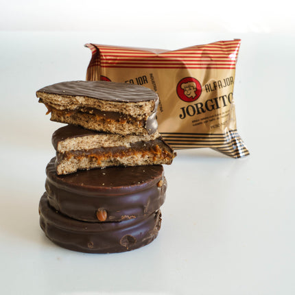 Alfajor Jorgito de Chocolate Negro con Dulce de leche, 55 g / 1.94 oz  (Paquete de 12)