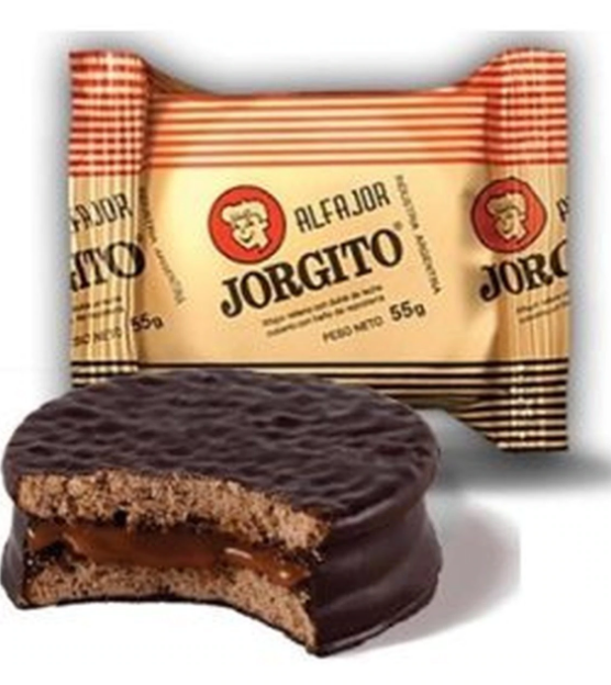 Alfajor Jorgito Negro con Dulce de Leche 55 g – Paquete x12 – Envío internacional
