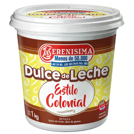Dulce de Leche La Serenísima Colonial Receta Tradicional 1 kg Sin TACC – Envío internacional
