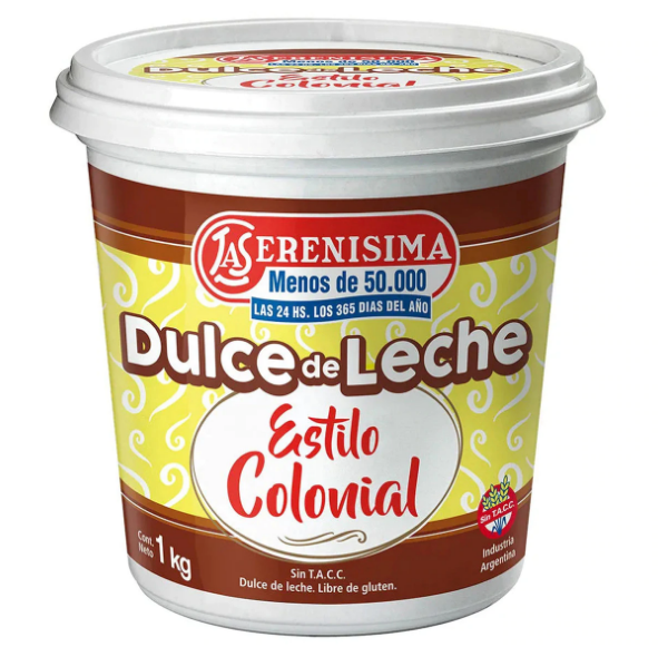 Dulce de Leche La Serenísima Colonial Receta Tradicional 1 kg Sin TACC – Envío internacional