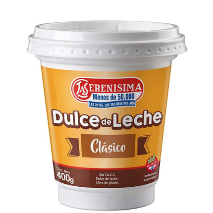 Dulce de Leche La Serenísima Clásico Receta Blanda 400 g Sin TACC – Envío internacional