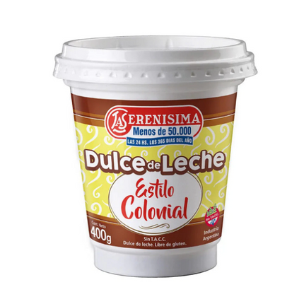Dulce de Leche Colonial La Serenísima 400 g Sin TACC – Envío internacional