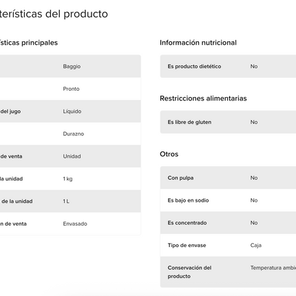 Jugo Baggio Pronto Durazno, 1 L