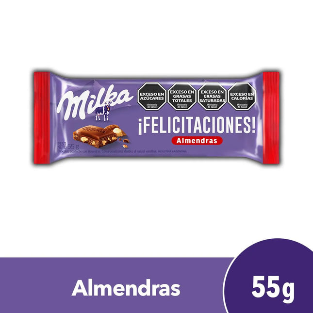 Chocolate con Almendras Milka, 55 g / 1,94 oz (2 unidades)