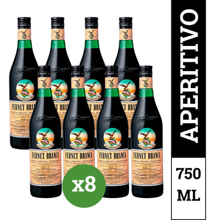 Combo 8 Fernet Branca 750 ml – Aperitivo argentino – Envío internacional