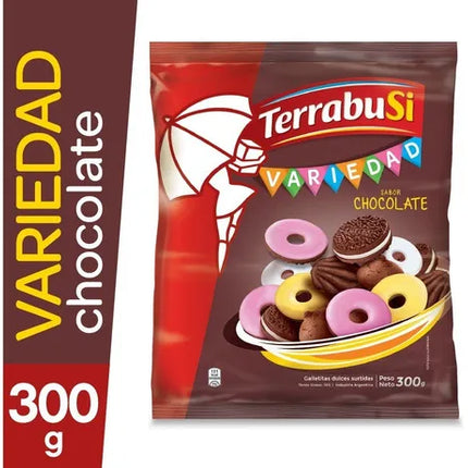 Galletitas Variedad sabor Chocolate Terrabusi, 300 g / 10,58 oz (Pack 3 unidades)