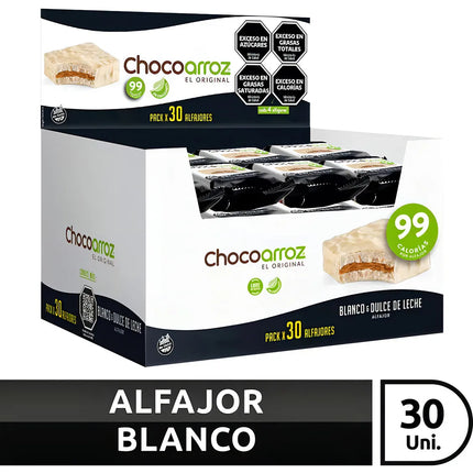 Gluten-Free White Chocolate Alfajor made with puffed rice, 22 g (pack of 30)