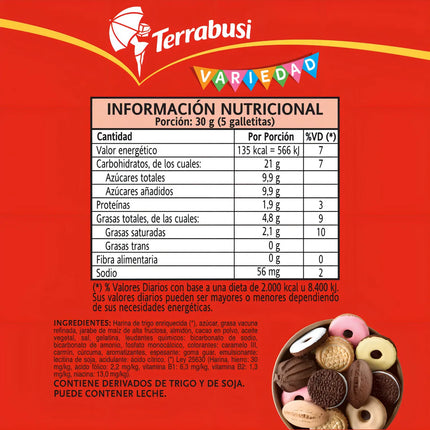Galletitas Variedad Terrabusi, 390 g / 14,10 oz (pack 3 unidades)