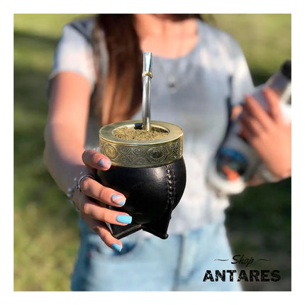 Mate Imperial Premium Calabaza + Bombilla Acero Inoxidable