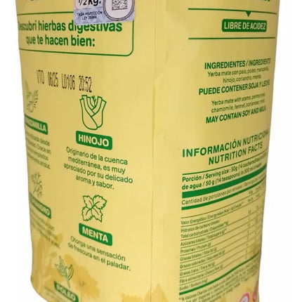 Yerba Cachamate Hierbas Digestivas, 500 g / 17,63 oz (Paquete Amarillo)