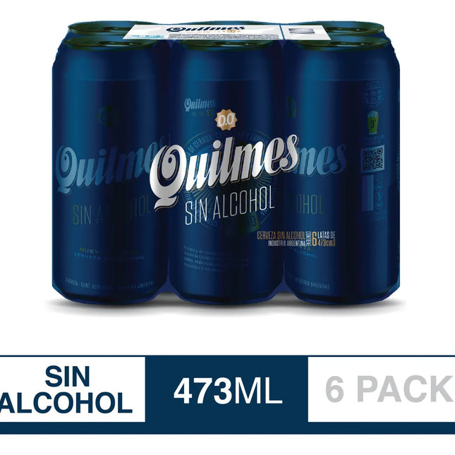 Pack x6 Cerveza Quilmes Sin Alcohol 473 ml – Lager argentina refrescante – Envío internacional