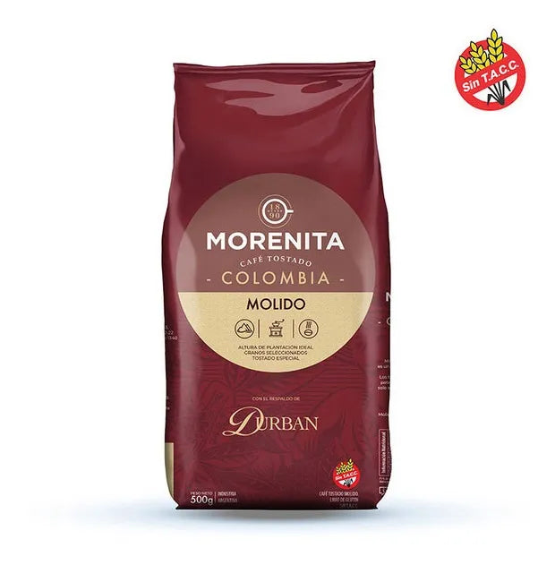Cafe "La Morenita" Molido Tostado Colombia de 500 gramos
