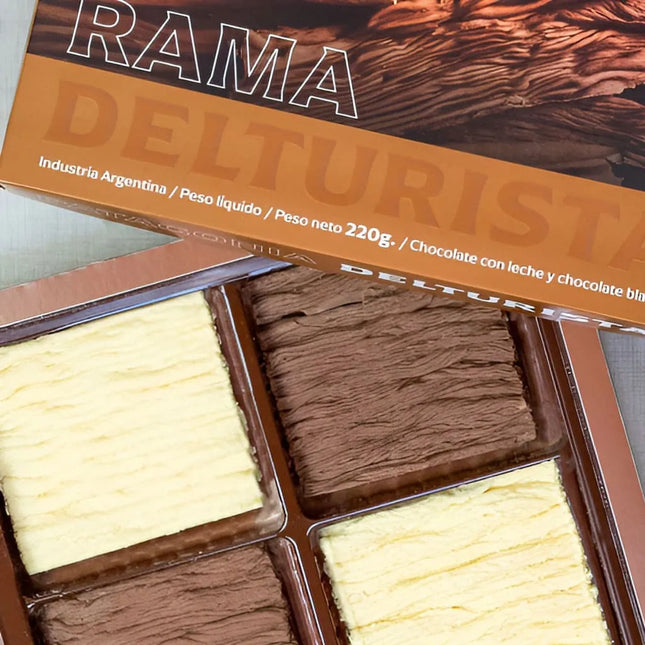 Chocolate en rama mixto (Chocolate con leche y chocolate blanco) Del Turista, 220 g / 7,76 oz