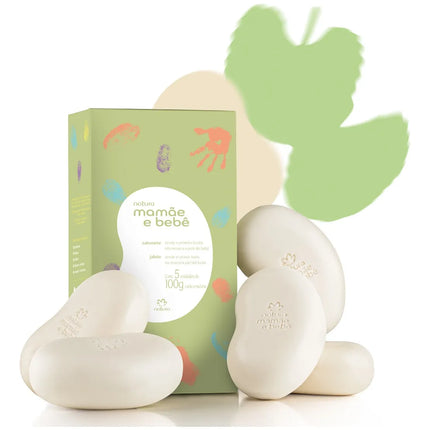 Natura Jabones Mama e Bebe, Caja de 5 x 100 gramos / 3,52 oz