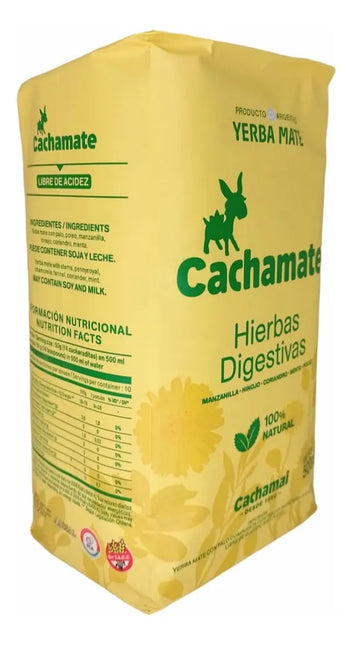 Yerba Cachamate Hierbas Digestivas, 500 g / 17,63 oz (Paquete Amarillo)
