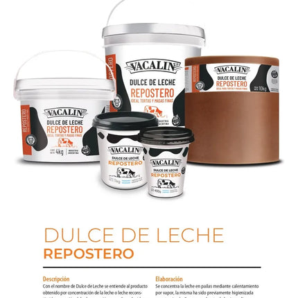 Dulce de Leche Vacalin Repostero Más Espeso Para Pastelería, 10 kg / 22 lb