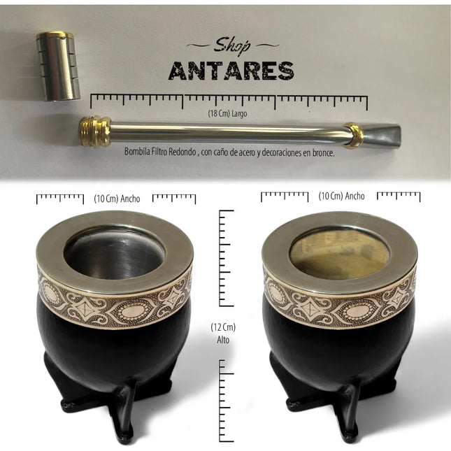 Mate Imperial Premium Calabaza + Bombilla Acero Inoxidable