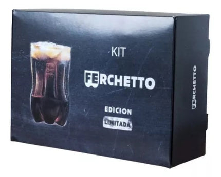 Kit - Vaso Fernet Ferchetto Botella Cortada + Posa Vaso + Revolvedor (2 Unidades) (Impuestos incluidos)