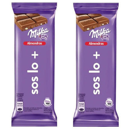 Chocolate con Almendras Milka, 55 g / 1,94 oz (2 unidades)