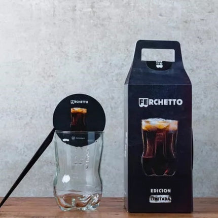 Vaso Fernet Ferchetto Botella Cortada + Posa Vaso + Revolvedor (Impuestos incluidos)